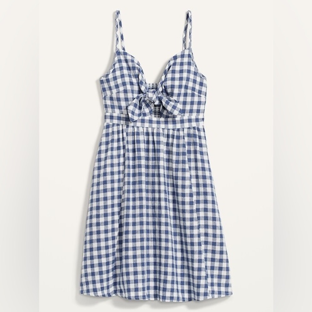 Blue and White Checkered Dress - Old Navy - M